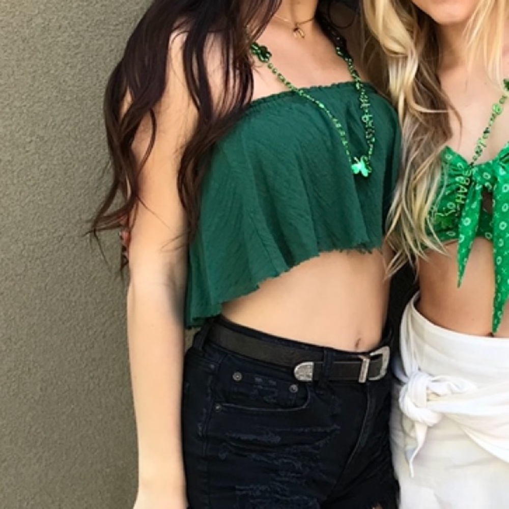 Skylar Madison Green Crop Tube top